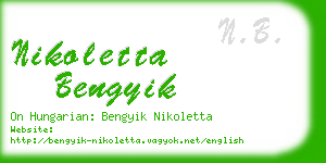 nikoletta bengyik business card